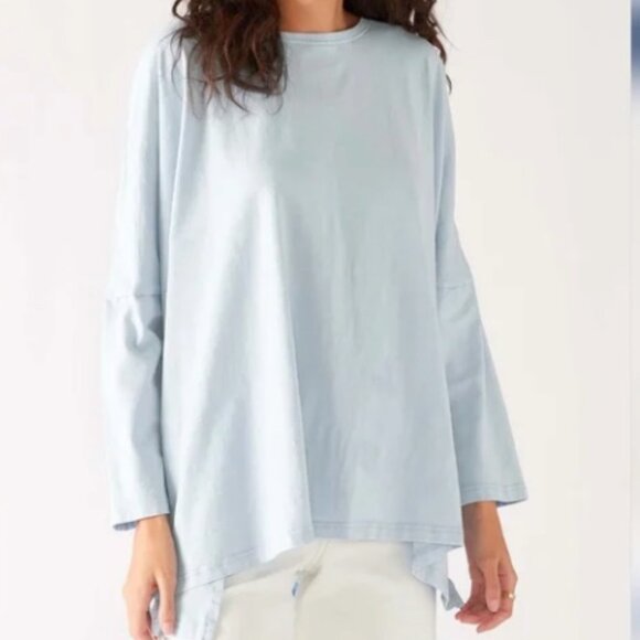 Mer-Sea Tops - MER-SEA Catalina Slub Tee One Size Light Blue